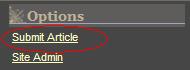 Submit Article link from the home page of the Porch
