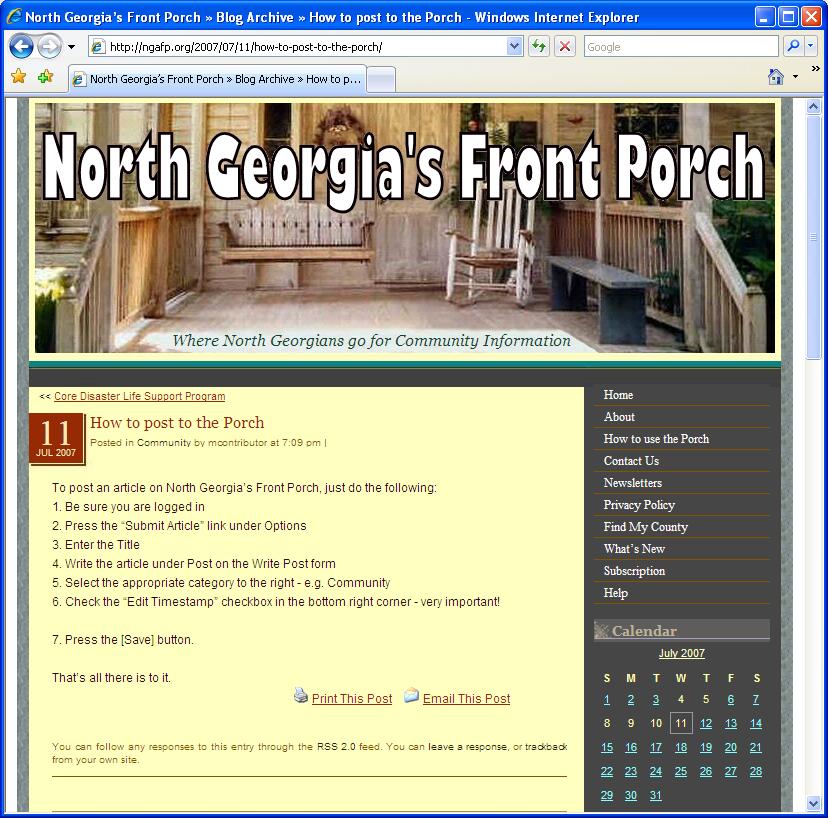 The Published Posting viewable by all
